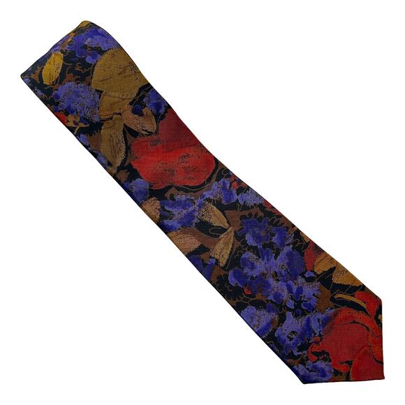 Multicolor Abstract Floral Skinny Tie - Picture 2 of 5